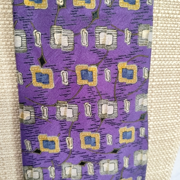 Robert Talbott Best of Class Necktie Tie Silk Geometric Square Handmade Purple T - Picture 2 of 7